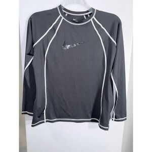 Nike women's black with white‎ contrast performance compression long sleeve XLg